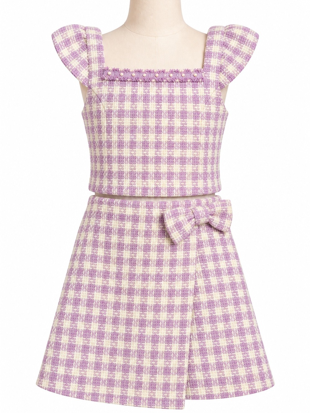 Rachel Zoe Girls Lavender Tweed 2-Piece Skirt Set Size 7 NWOT